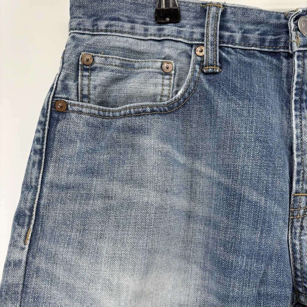 American Eagle Mens Distressed Cut Off Denim Shorts Blue Size 33 Slim Straight - Picture 5 of 13